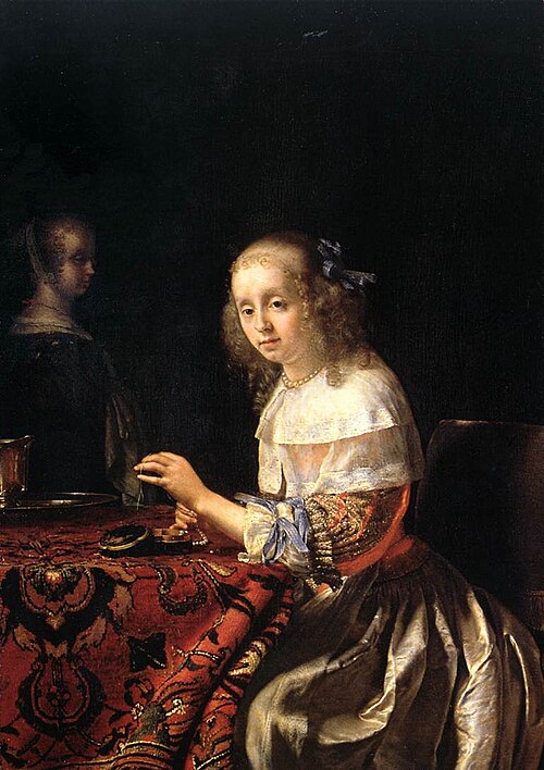 L'Enfileuse de perles, 1658, Frans van Mieris l'Ancien