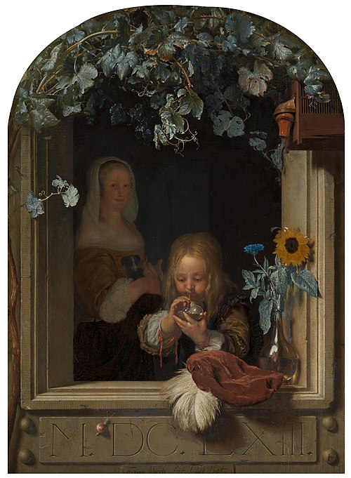 Garçon faisant des bulles de savon, 1663, Frans van Mieris l'Ancien