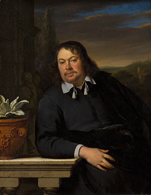 Portrait de Florentius Schuyl (1619-1669), professeur de médecine et de botanique, 1666, Frans van Mieris l'Ancien