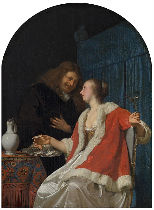 Un Repas d'huîtres, 1661, Frans van Mieris l'Ancien