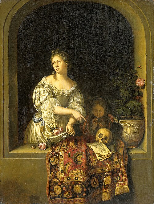 Allegory of transitoriness, 1675, Frans van Mieris l'Ancien