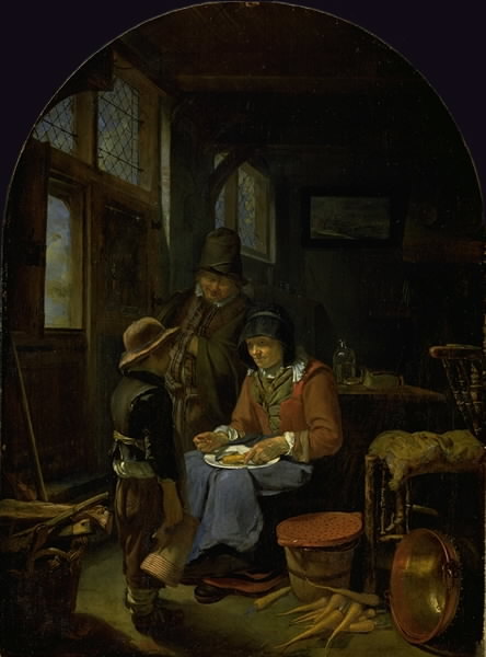 Sending the Boy for Beer, 1665, Frans van Mieris l'Ancien