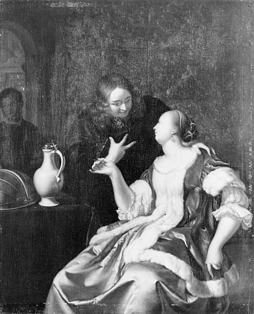 Couple Conversing, 1679, Frans van Mieris l'Ancien