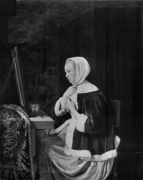 Young woman at her toilet, 1663, Frans van Mieris l'Ancien