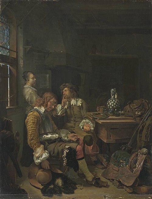 The Sleeping Officer, 1666, Frans van Mieris l'Ancien
