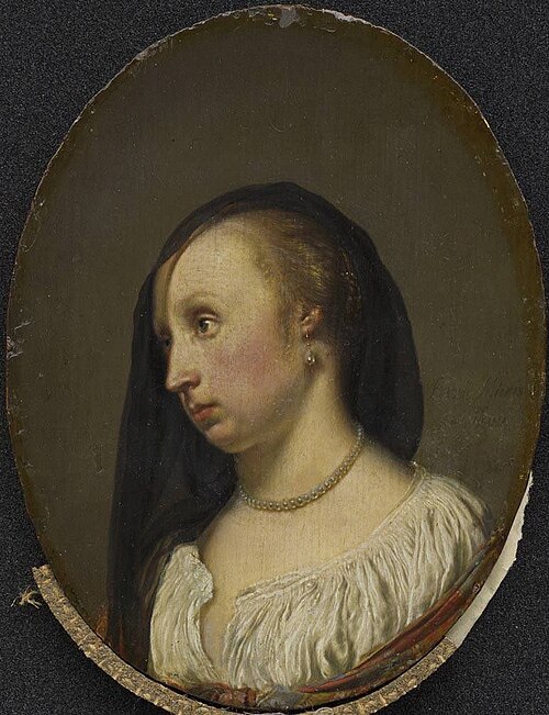 Portrait of the Wife of the Artist, Cunera van der Cock, 1662, Frans van Mieris l'Ancien