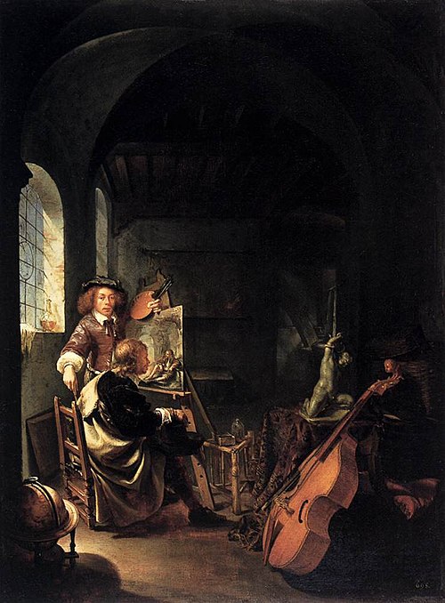 The Painter in his Studio, 1656, Frans van Mieris l'Ancien