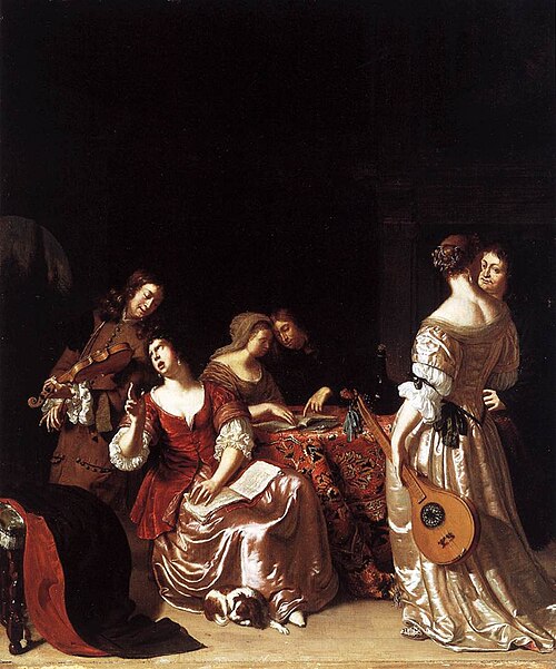 Six Figures Making Music, 1681, Frans van Mieris l'Ancien
