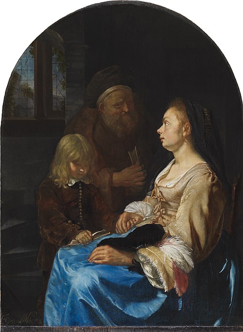 The Child's Lesson, 1657, Frans van Mieris l'Ancien