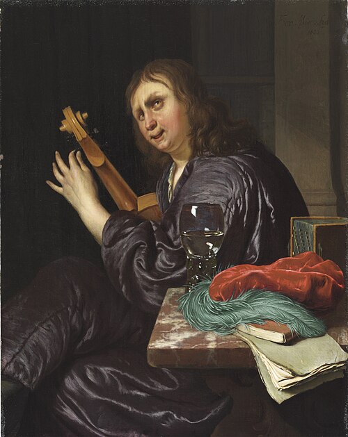 A Man Tuning a Violin, 1680, Frans van Mieris l'Ancien