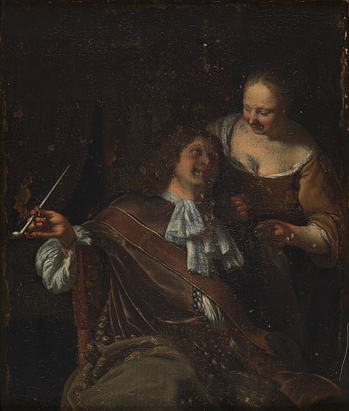 Interior with Man and Woman, , Frans van Mieris l'Ancien