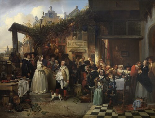 Wedding in Flanders in the Seventeenth Century, 1839, Henri Leys