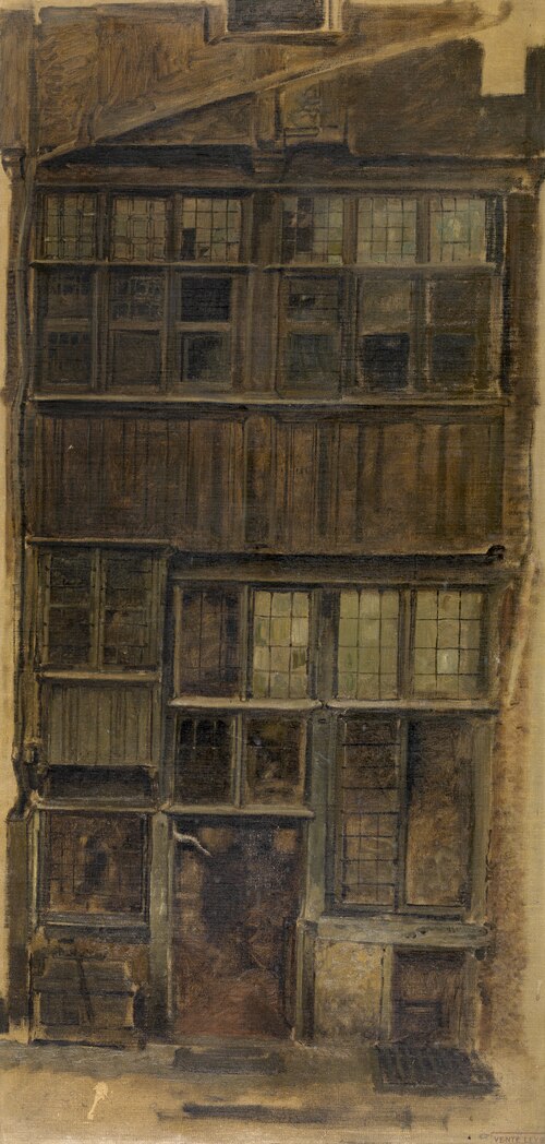 An Old Façade on the Melkmarkt, 1853, Henri Leys