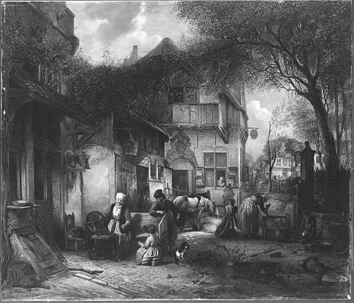 Holländische Dorfgasse, 1841, Henri Leys