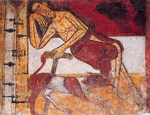 Lazarus waiting at the door, 1050, Maître de Taüll