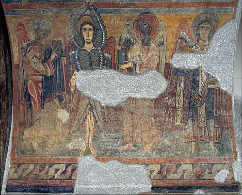 Arch of the Tetramorph with Seraph and Archangel from Santa Maria de Taüll, 1123, Maître de Taüll