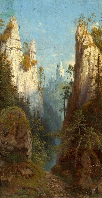 View of Ojców Castle (Ojców upon Prądnik)., 1879, Feliks Brzozowski