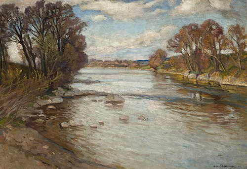 The Dunajec River at Szaflary, 1922, Stefan Filipkiewicz