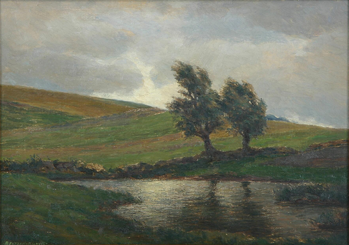A hilly landscape., 1908, J. Bentzen-Bilkvist