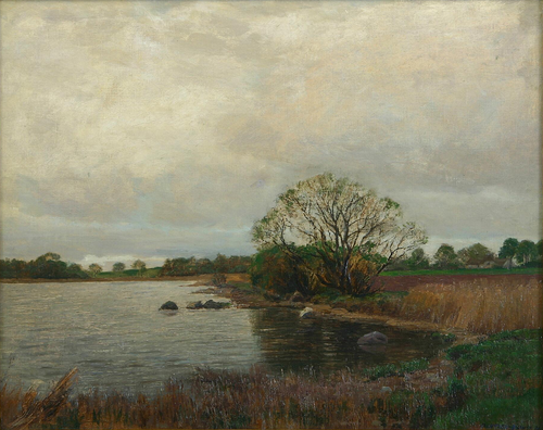 A lakeside near Silkeborg., 1926, J. Bentzen-Bilkvist