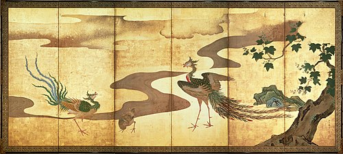 Phoenixes by Paulownia Trees, , Kanō Tan'yū