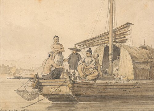 Fisherpeople on a Junk, 1793, William Alexander
