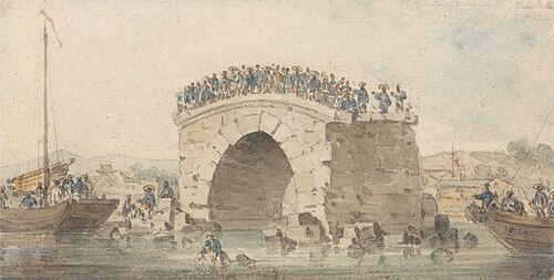 Remains of a Bridge at San-Sien-Wey on the Pei-Ho near Tong-Tcheou, August 15, 1793, 1793, William Alexander