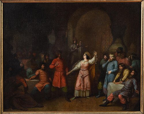 Sophia of Lithuania at Vasily II of Moscow's Wedding, 1861, Johann Gottlieb Wenig