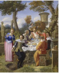 Party Feasting in a Garden, 1650, Giovanni Battista Passeri