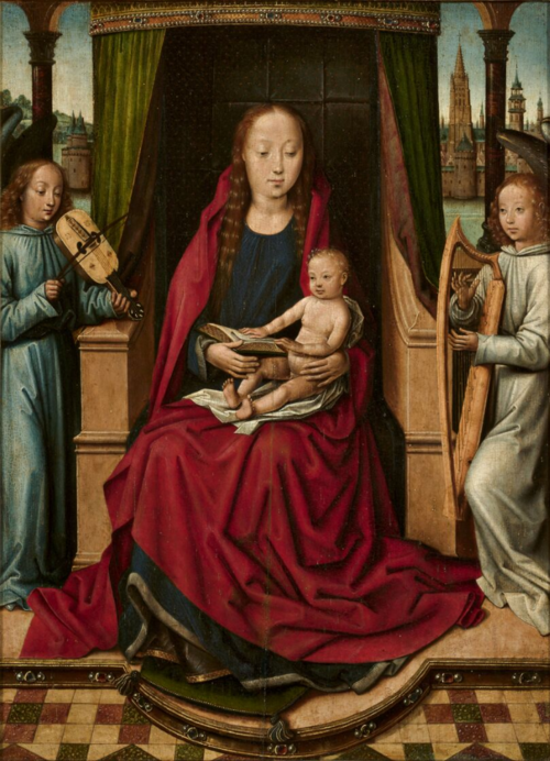 Virgin and Child Enthroned with Two Angels, 1474, Maître de la Légende de sainte Lucie