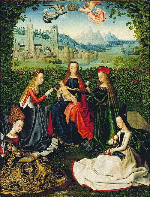Virgin of the Rose Garden, 1475, Maître de la Légende de sainte Lucie