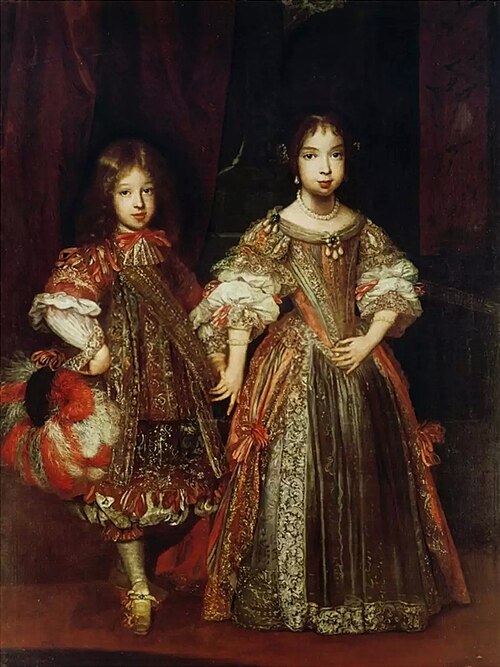 Erbprinz Max Emanuel II. und Maria Anna als Kinder, 1650, Sebastiano Bombelli