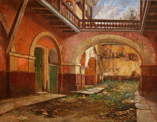 Courtyard of the "Casa dos Contos" in Ouro Preto, 1894, Aurélio de Figueiredo