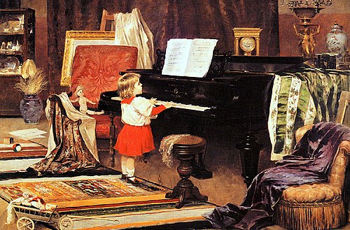 Girl at the piano, 1892, Aurélio de Figueiredo