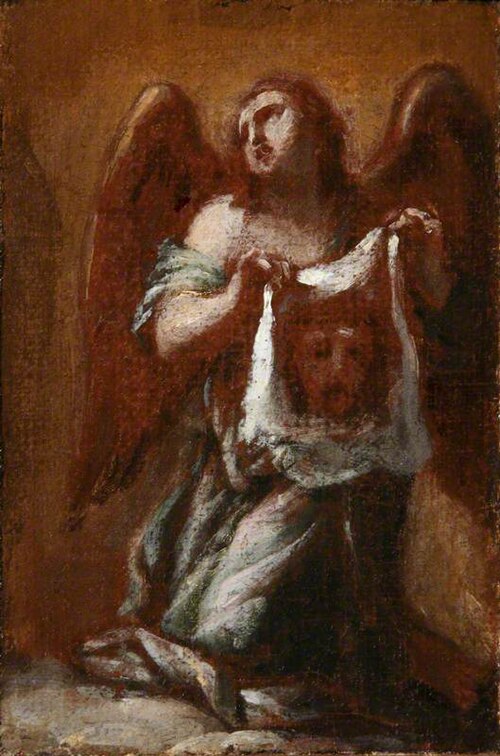 An Angel Holding Veronica's Veil, , Francesco Trevisani