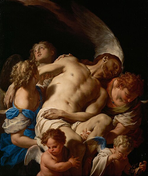 Body of Christ, held by angels, 1707, Francesco Trevisani