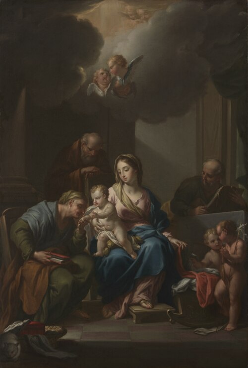 Presentation Sketch for "The Holy Family with Saints Anne, Joachim, and John the Baptist" (for Santa, 1729, Francesco Trevisani