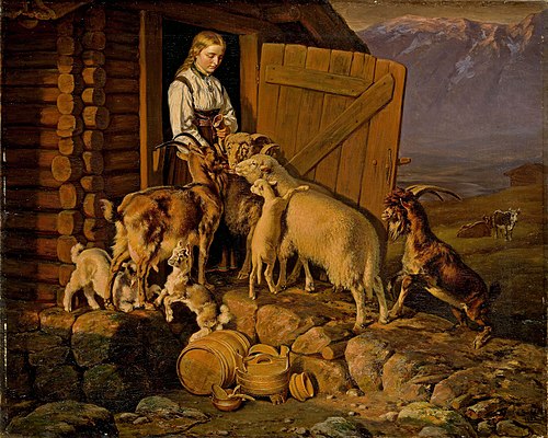 The Animals are given Salt, 1862, Johann Siegwald Dahl