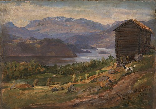 Hjelle in Valdres, 1850, Johann Siegwald Dahl