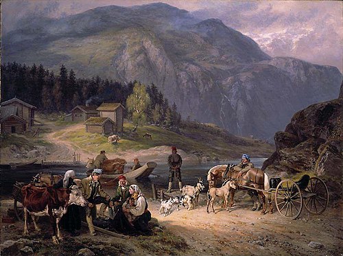 Overfartsscene fra Telemark, 1869, Johann Siegwald Dahl
