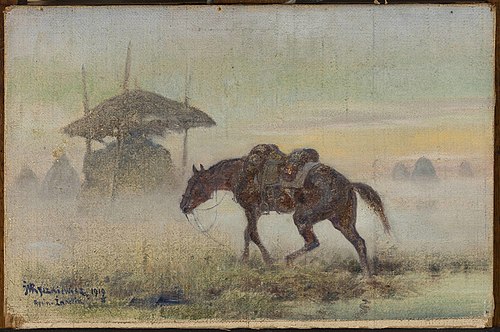Saddled horse, 1919, Józef Ryszkiewicz