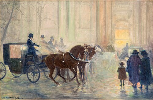 In front of the church of Wizytki in Warsaw, 1913, Józef Ryszkiewicz