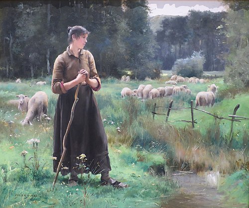 Peasant Girl with Sheep, 1895, Julien Dupré