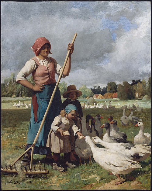 Children Feeding Geese, 1881, Julien Dupré