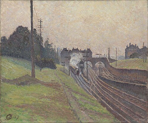 Great Western Railway, Acton, 1907, Lucien Pissarro