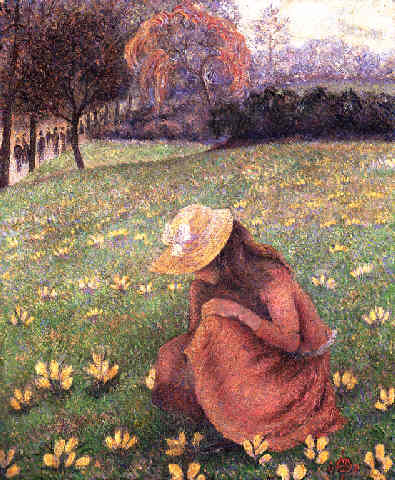 Cueillette de crocus, 1900, Lucien Pissarro