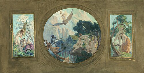 Esquisse pour l'Hôtel de Ville de Paris : Les Fleurs. L'Ambroisie. Les Fruits, 1892, Victor Prouvé