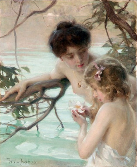 Mère et fille au bain, , Paul Chabas