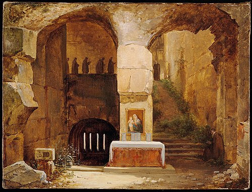 Monks in a Ruined Crypt, , François Marius Granet