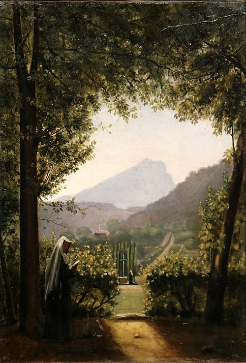 La montagne Sainte Victoire à Aix vue du jardin d'un monastère., , François Marius Granet